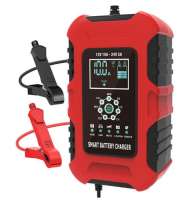 2021 FOXSUR 12V 24V 10A Automatic Smart 7-stage Pulse Repair Car Battery Charger for AGM GEL EFB Calcium LiFePo4