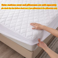 100% Waterproof Quilted Cotton Mattress Cover Mattress Pad Fitted Bed Sheet Mattress Protector Bed Toppers Garterized Design Bed Cover