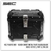 SEC Ghost And Black Hawk Motorcycle Top Box – Plastic Model 38L / 45L with Metal Base Plate