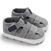 Boys And Girls Aged 0 To 18 Months Fashionable Color Matching Walking Sandals Baby Anti-skid Toe Shoes Comfortable Soft Soled Garden Sandals Velcro Newborn Sandals