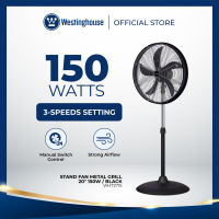 Westinghouse Stand Fan Metal Grill 20 150W Black/Silver - WH72715