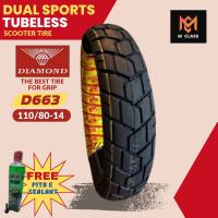 DIAMOND TIRE R14/R13 D663 DUAL SPORTS TUBELESS TIRE FOR ADV150 ADV160 PCX160 - TIRE SIZE 110/80-14 & 130/70-13