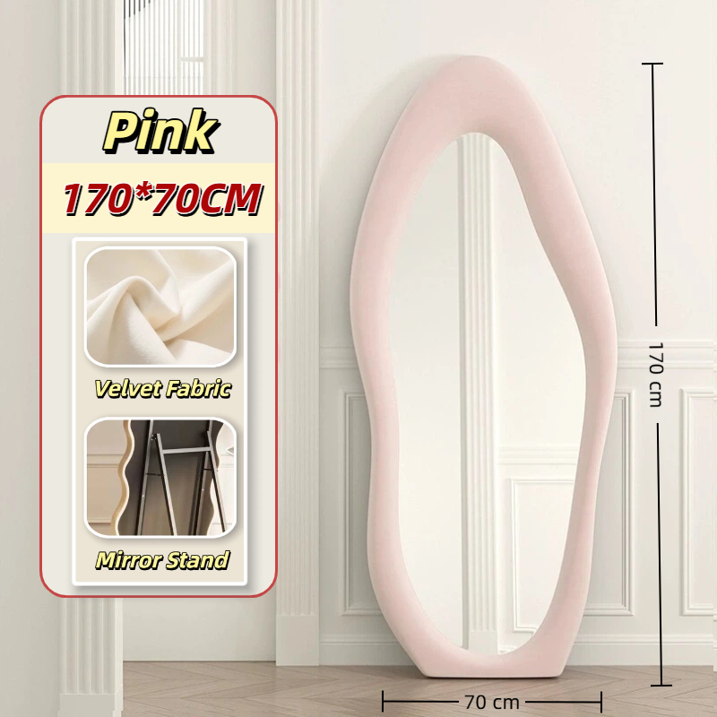 160*50CM HD Whole Body Stand Mirror Floor/Wall Mount Dual Use Vertical Arch Full Body Mirror Metal Frame Full-Length Mirror Explosion-proof Nordic for Bedroom Living Room Live Broadcast