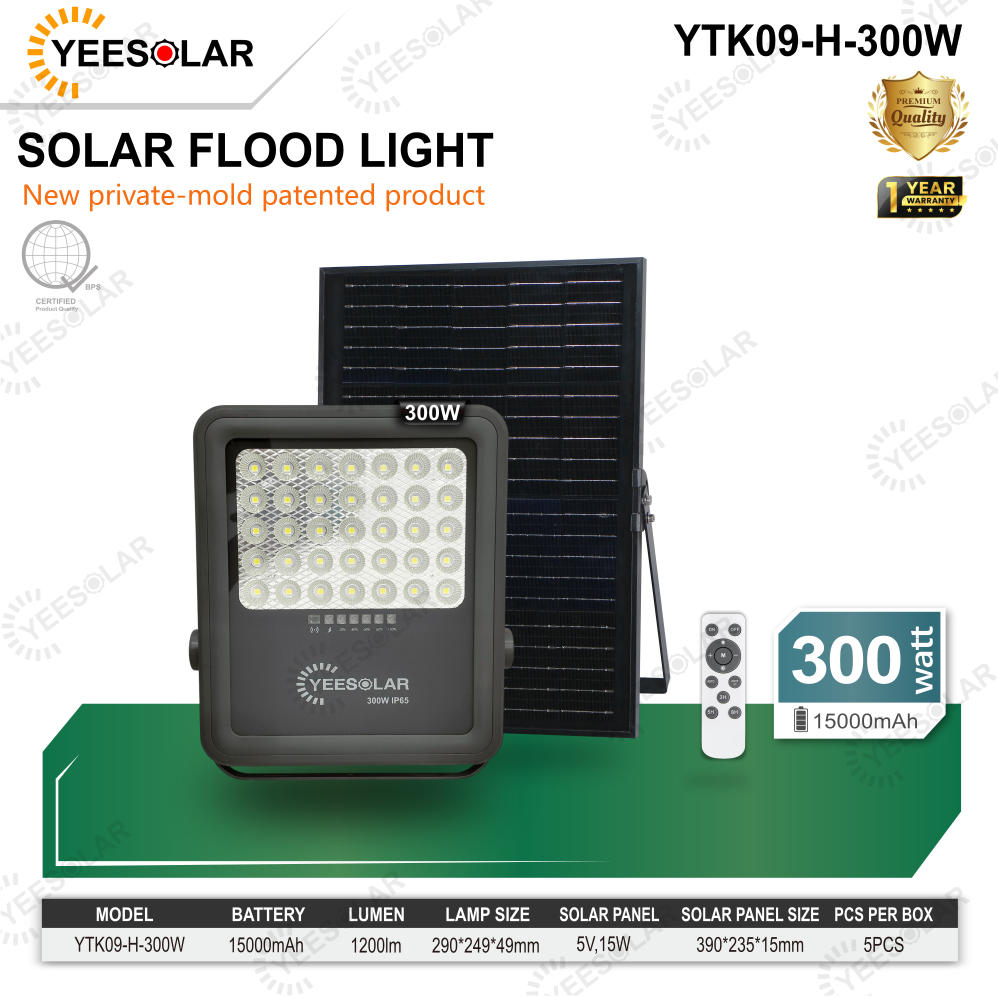 YEELITE Monocry stalline ABS Housing Solar LED Floodlight - Super - Strong High Beam Ideal for Lighting Scenarios YTK-09
