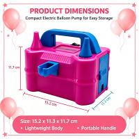 Happy Time Electric Balloon Air Pump Party Needs Inflator Dual-Nozzle Globos Machine Air Balloon Blower For Party Balloon Arch Column Stand Inflatable Balloon Pump High-power Balloon Accessories