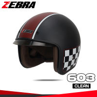 zebra 603 Retro classic Helmet Half Face Motorcycle Helmet Dual Visor Unisex Smoke visor Vintange Helmet
