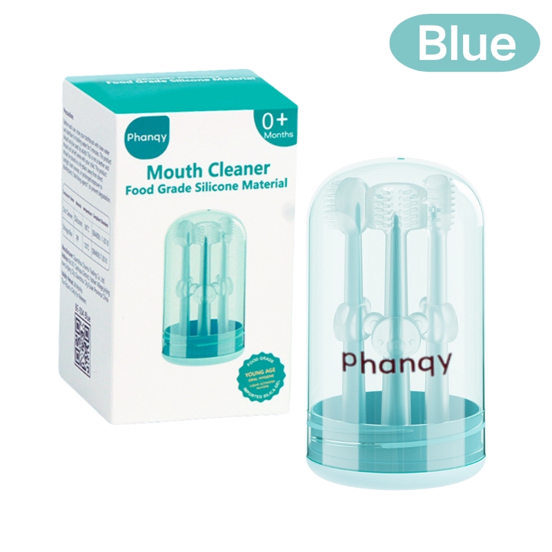 Phanqy 3Pcs Baby Oral Cleaner Nano Silicone Tongue Cleaner Toothbrush For Newborn Infant