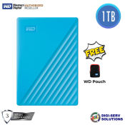 WD My Passport 1TB Portable Hard Drive + FREE Soft Pouch