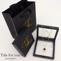 Tala for you Clover Necklace Black White Double-sided Womens Jewelry With Paper Bag Birthday Gift Adjustable No-Fade