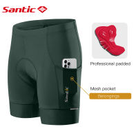 Santic Cycling Shorts Men Professional Bike Shorts 4D Padding Powerband Breathable Reflectivie Quick-dry Pocket KM1C05136