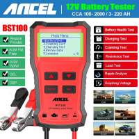 ANCEL BST100 12V Voltage Battery Tester Analyzer Digital 220Ah 2000CCA Car Battery Checker with Cranking&Charging Load Battery Health Analyzer Battery Detector Automotive Battery Monitor For Car Motorcycle/Motor Diagnostic Tool