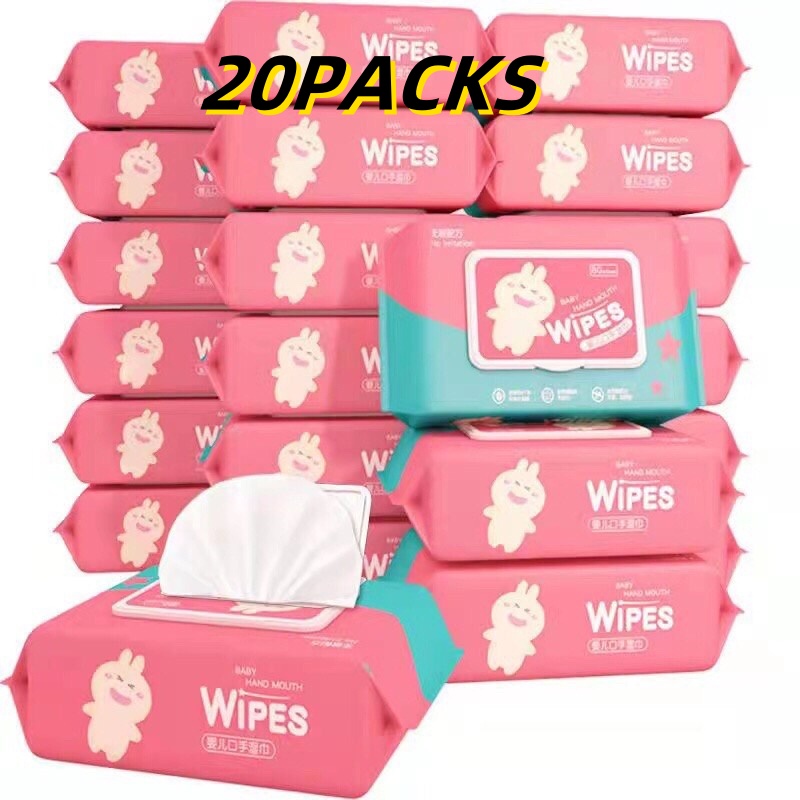 20Pack Organic Baby Wipes 80 Pcs Per Pack 99% Water Hypoallergenic (Non-Alcohol-wet wipes)