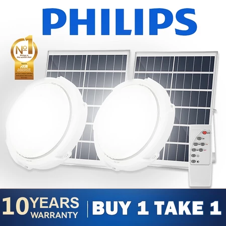 PHILIPS 150000W Solar Ceiling Light Indoor Waterproof With Panel Remote Emergency Led LampHome Garden