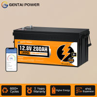 GENTAI Power Bluetooth Solar Battery 12V 280Ah LiFePO4 Lithium Battery Original Built in JBD BMS 10000+ Cycle