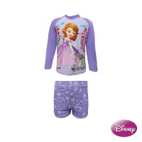 Disney Sofia The First Long Sleeved Rashguard Set with Zipper Swimwear For Kids Girls
