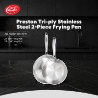 Chefs Gallery Preston Tri-ply Stainless Steel Frying Pan | 20/24/26/28cm/2-Piece Set Frying Pan  | Induction Ready