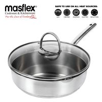 Masflex 24cm Stellar Stainless Steel Frypan with Glass Lid