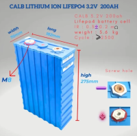 CALB 3.2V 200Ah LiFePO4 Lithium Battery – Grade A Rechargeable Cells + Knot & Busham Max Kit (8pcs)
