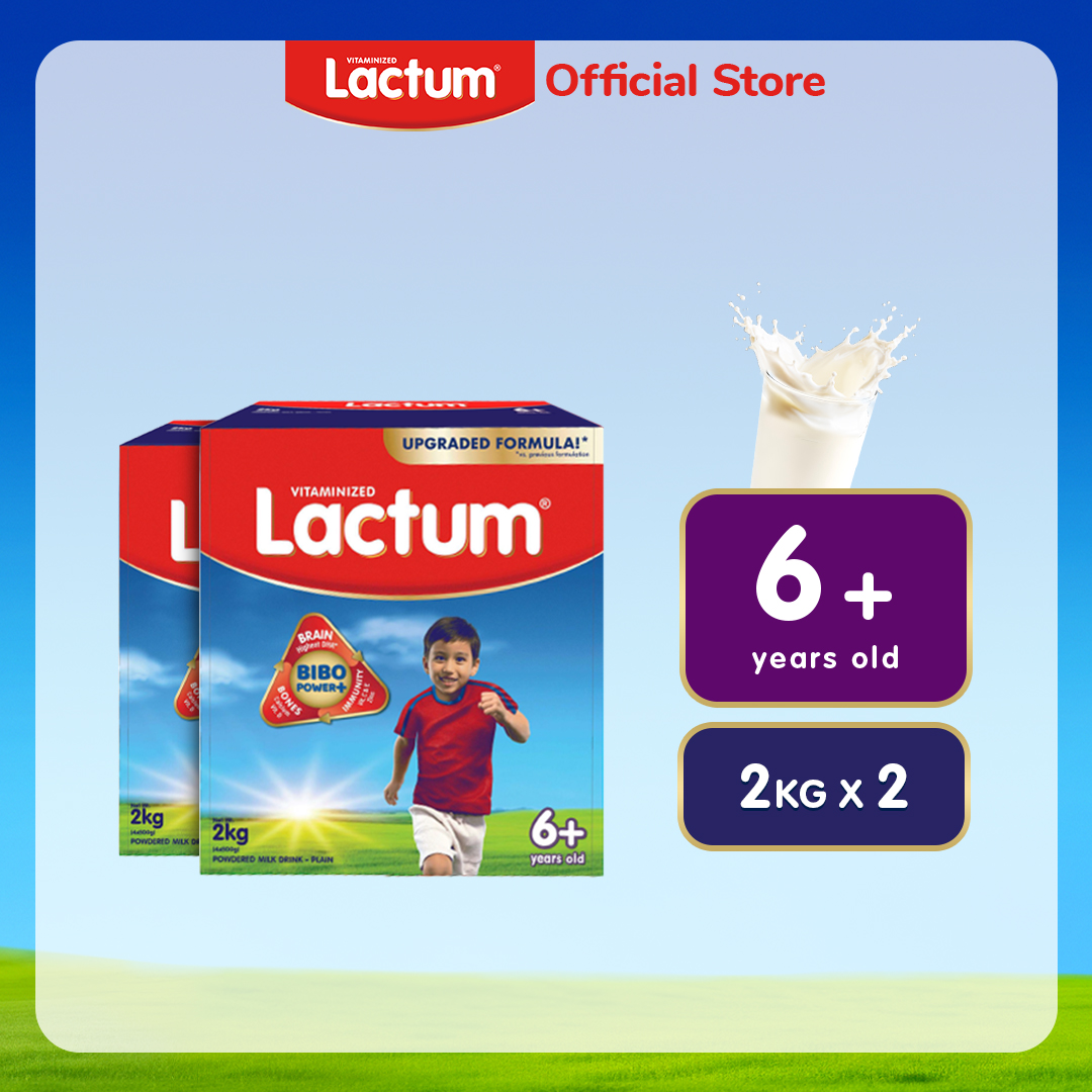 Lactum 6+ Plain Powdered Milk Drink for Children / Kids 6 Years Old and Above 4kg (2kg x 2)