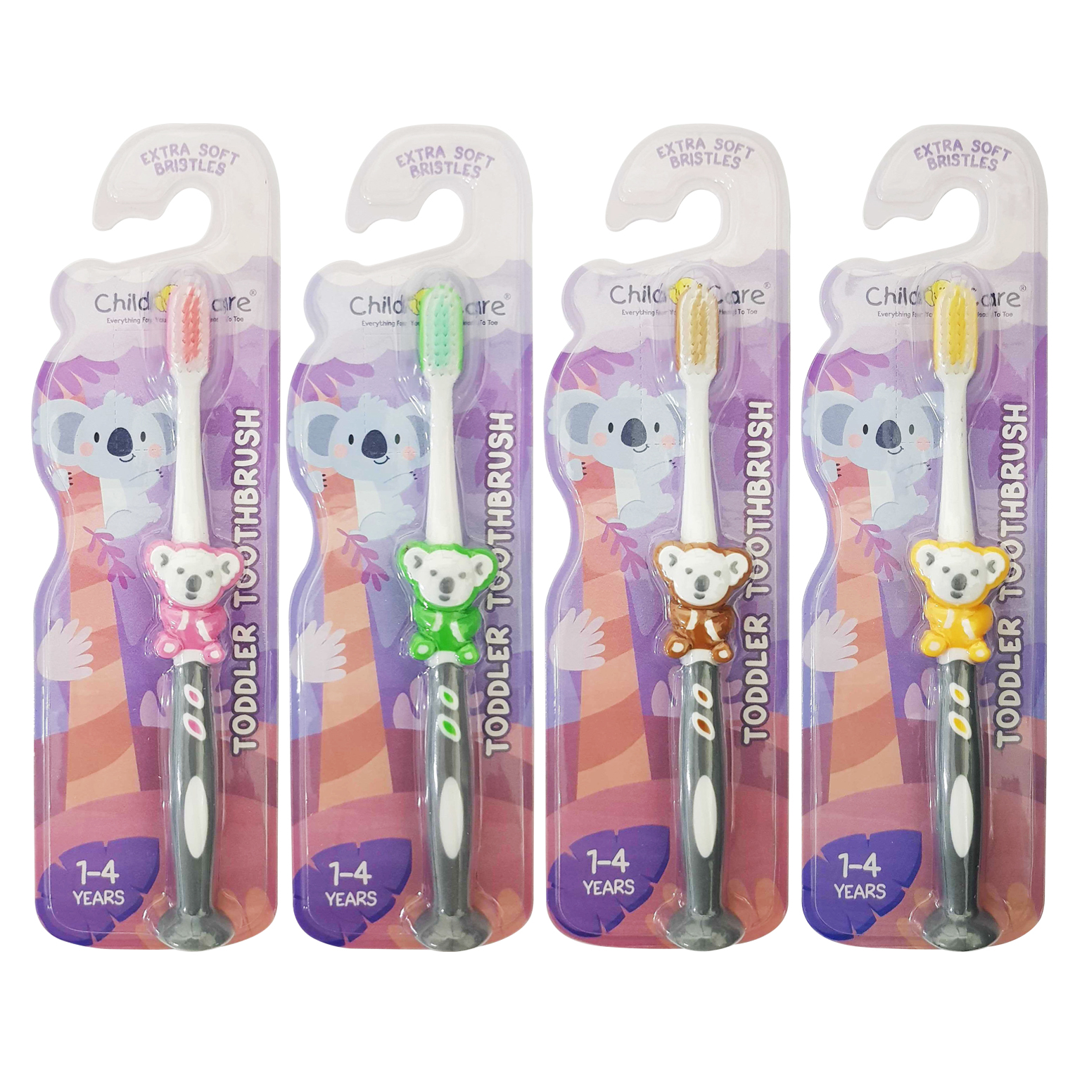 Child Care Toddler and Kid Toothbrush (Assorted Color) (1-4 years) (BPA FREE)