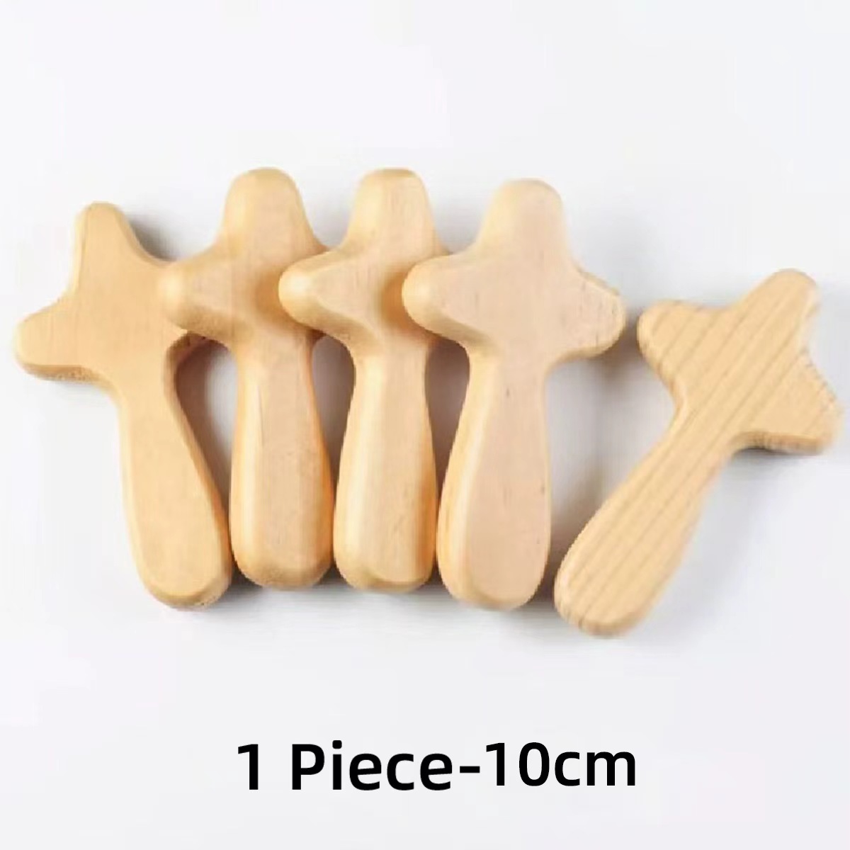 6 10CM Handmade Mini Cross Praying Cross Hand Held Palm Size Pine Wood Christian Praying Accessories