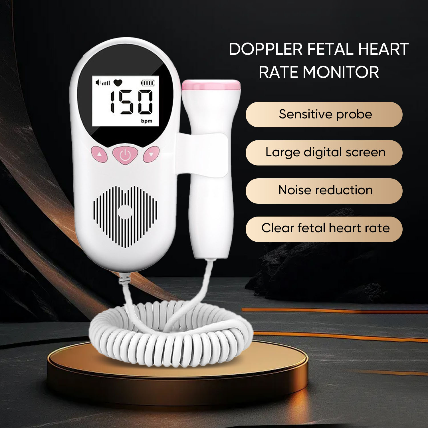 Mci Ultrasound Fetal Doppler Baby Heart Monitor Device Medical LCD Screen Heart Rate Monito