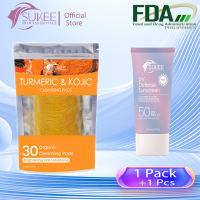 140g Turmeric Cleansing Pad Facial Cleanser Kojic Acid Pads Organic Deep Pore Cleansing Wipes Makeup Removal Deep Cleansing