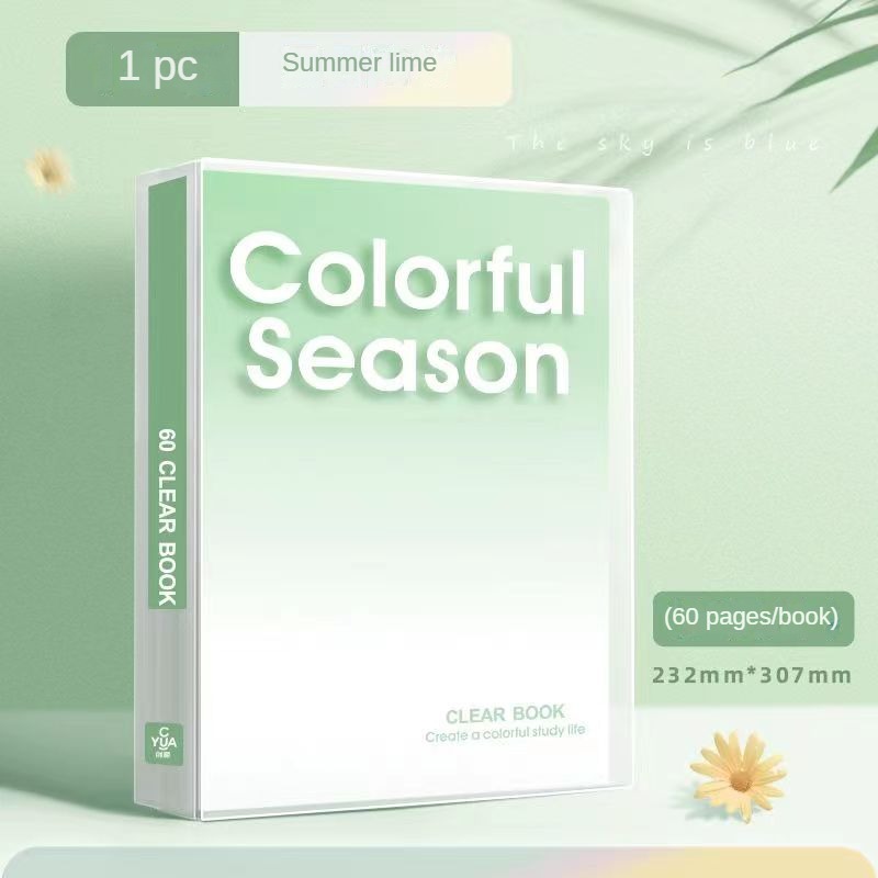 Clear Book Folder File Organizer Clear Folder A4/Long Presentation Book 30/60/80/100 Pockets Clearbook Paper Bag Test Paper Storage for Office Supplies and Stationery A4 Size 23×31cm Long Size 35x23.5cm