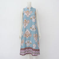Meemee Ladies Challis Long Duster with Chinese Collar