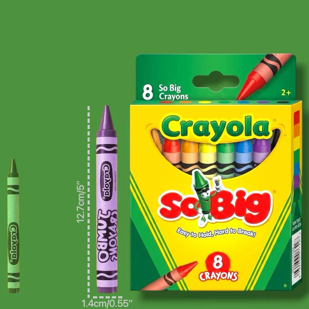 BINLU Crayola Jumbo Crayons Big Thick Crayons for Kids Easy Grip Coloring Crayons Non Toxic Washable 8 Colors Set School Supplies Kids Gift Toddler Crayons Preschool Art Supplies Back to School Gift for Kids