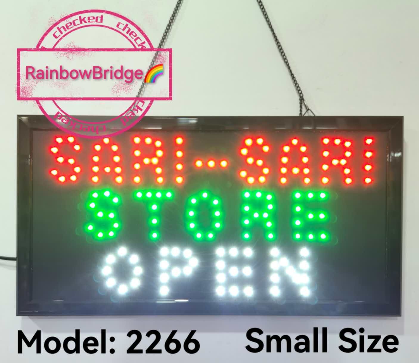 RAINBOW BRIDGE LED SIGN SARI SARI STORE OPEN（New-Small-Large) #SIZE: W48cm & W60cm BIG #881