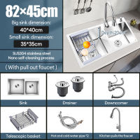 KEVE Sink Stainless for Kitchen Double Sink Heavy Duty Small Single Lababo Stainless Complete Set
