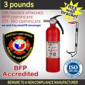 Fire extinguisher 3 lbs. red ABC Dry Chemical