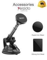 YESIDO C41 Aluminum Alloy Telescopic Magnetic Car Phone Holder Stand Dashboard Windshield Suction Mount Car Mount Holder For Mobile Phones Car Holder Top Quality Yesido Model C41 WITH TWO (2) UNITS STEEL SHEETS