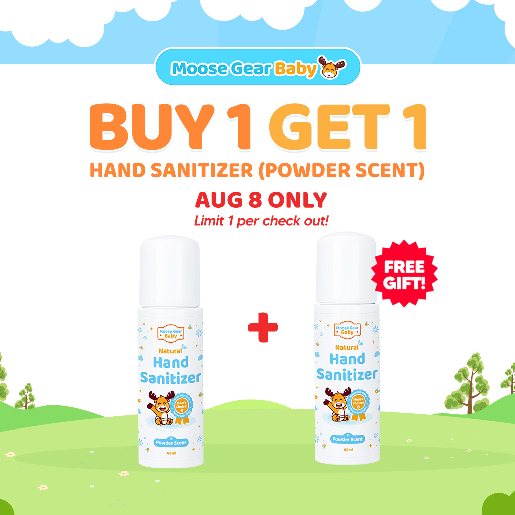 Moose Gear Baby Hand Sanitizer 60ml Powder Scent Gentle Formula Travel Friendly