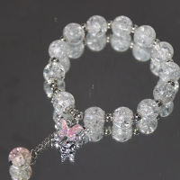 beautyburstph Butterfly Glass Bracelet Female Ins Niche Design Hand Jewelry Fairy Sweet Color-beaded Bracelet