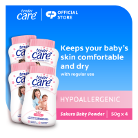 Tender Care Sakura Baby Powder - Hypoallergenic & Dermatologically Tested 50g Value Pack of 4