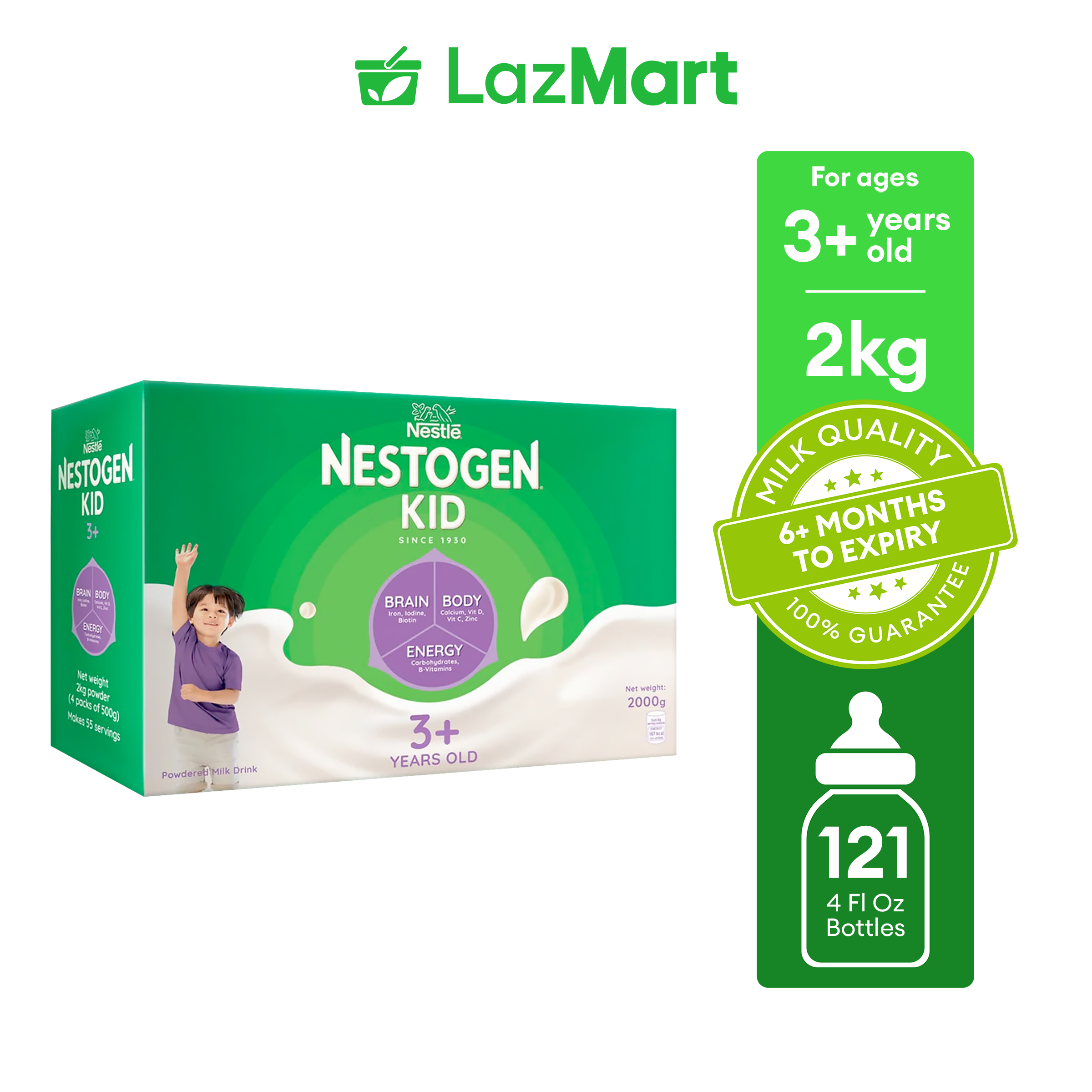 NESTOGEN KID 3+ Powdered Milk For Children Above 3 Years Old 2kg