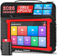 KINGBOLEN K7 OBD2 Scanner Bluetooth 2026 Bidirectional Scan Tool with Lifetime F.Ree Update(New Version) ECU Coding 31+ Resets Full System Car Diagnosis FCA AutoAuth Crankshaft Relearn