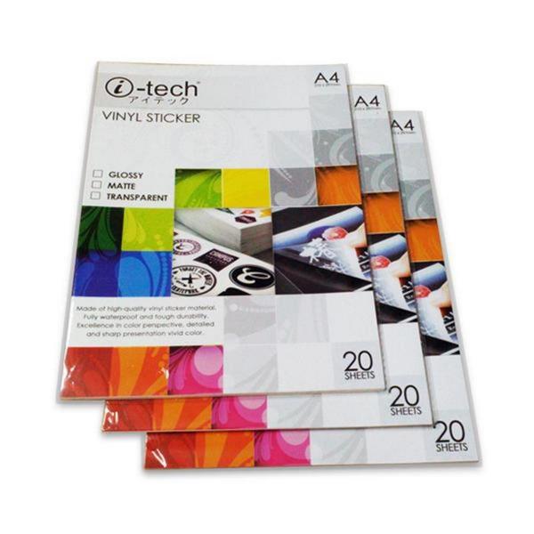Itech Waterproof Printable Vinyl Sticker Matte / Transparent / Glossy 20Sheets