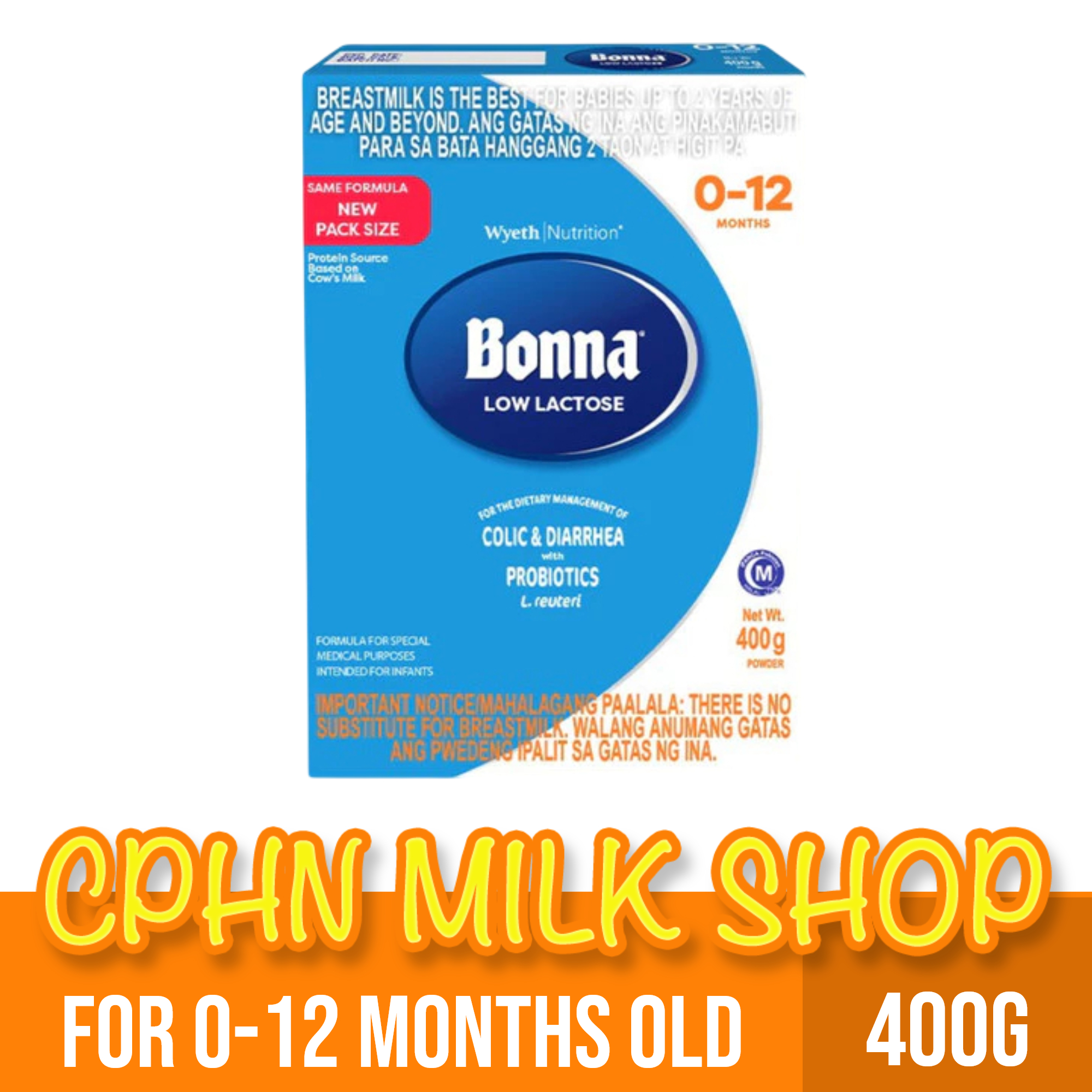 BONNA Low Lactose 400g for 0-12 Months Old Infant Formula
