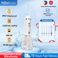 H2ofloss Water Flosser for Teeth  IPX7 Waterproof Oral Irrigator In 5 Modes and 6 Jets USB Recharged Water Dental Flosser with 30 Days Use Gravity Ball for Upside Down Use