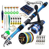 [In Stock]Sougayilang Fishing Rod Set Full Set 1.8mTelescopic Fishing Rod and Spinning Fishing Reel and Fishing Accessories Fishing Rod Complete Set
