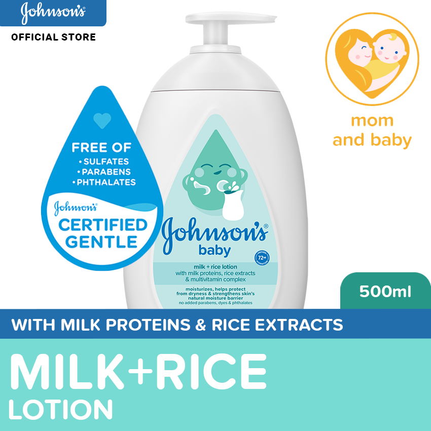 Johnsons Milk+Rice Baby Lotion 500ml - Lotion for Baby Baby Essentials Baby Care Baby Body Lotion Milk Lotion