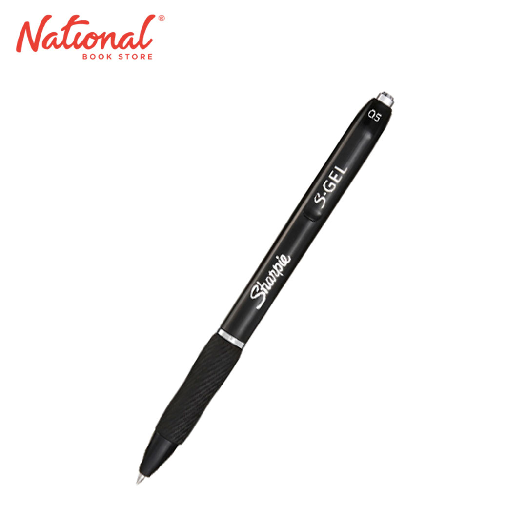 Sharpie S-Gel Black Barrel Retractable Gel Pen 0.5mm Black 4023651 - School & Office Supplies