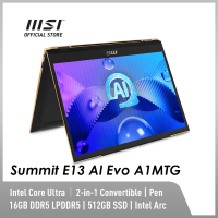 MSI Summit E13 AI Evo A1MTG - upto Intel Core Ultra 7 / 16GB LPDDR5 / 512GB NVMe SSD / 13.3-inch FHD+ (1920x1200) 16:10 Touchscreen 100% sRGB IPS-Level panel with Support MSI Pen 2 / Ultra-light / Ultra-Slim