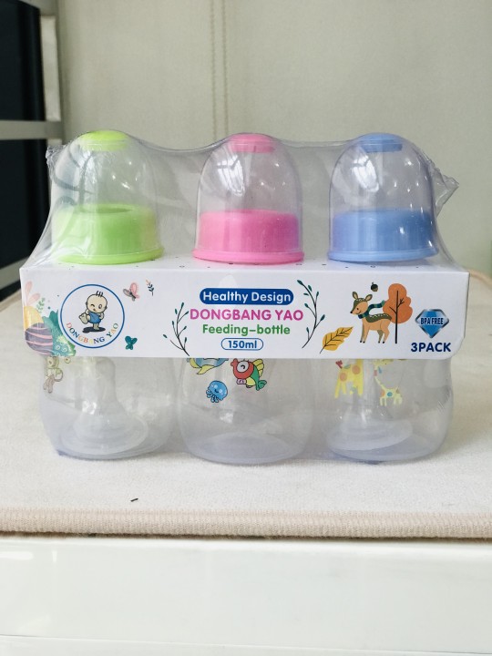 Baby Bottle Feeding 3pcs/Set 280ml & 150ml With Standard Silicone Nipple Teats Bottle Feeding for Baby Nipple BPA-Free Baby Infant Newborn Feeding Drinking Milk Bottle Feeding Bottle