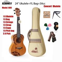 Acouway Ukulele Soprano/Concert Beginner Mahogany 21/23 Inches Ukelele With FREE Accessory Set