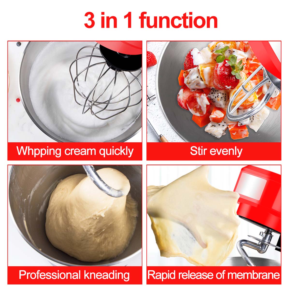 5L Electric Stand Mixer for baking (1000W) Multifunction dough mixer