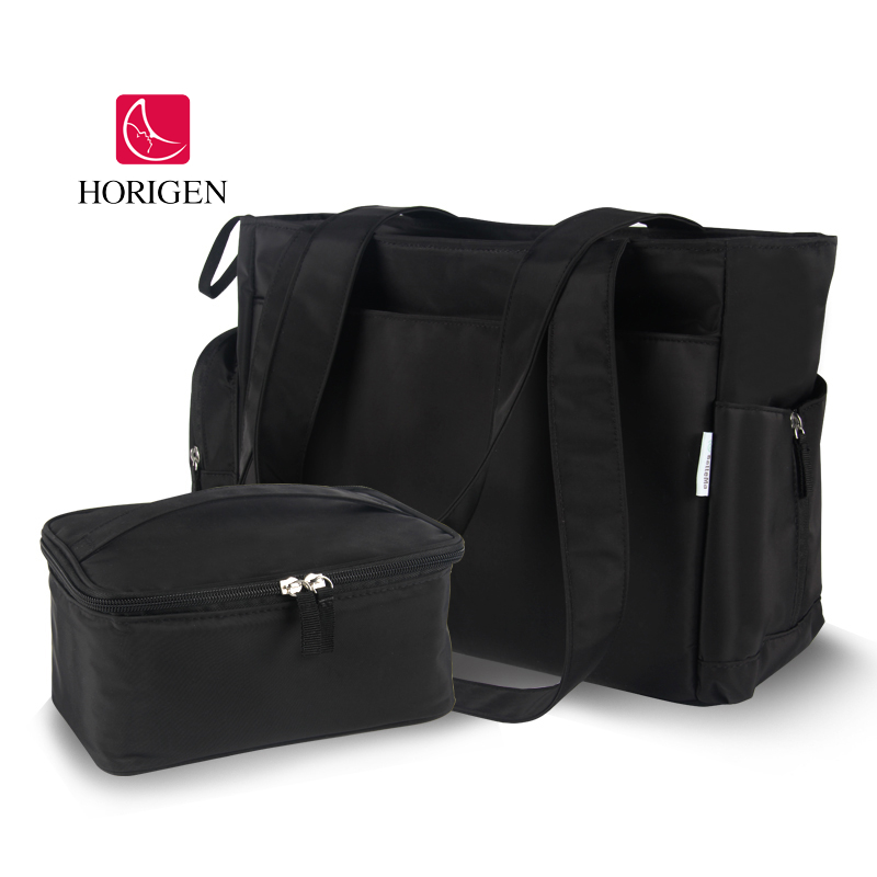 Horigen 2 in 1 big size mommy diaper bag with insulated cooler bag for mothers travel large capacity waterproof handbag multi usage maternity tote